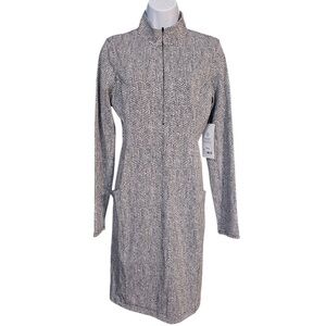 Athleta Hounds Tooth Zip Front Dress